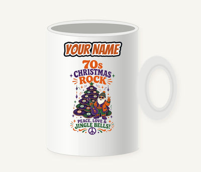 Seventies Christmas Rock Santa Personalised Christmas Mug