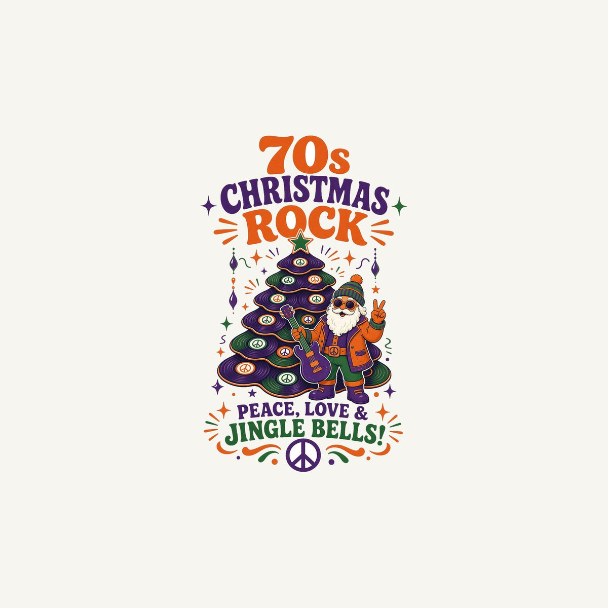 Seventies Christmas Rock Santa Personalised Christmas Mug