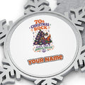 Seventies Christmas Rock Santa Personalised Pewter Christmas Ornament