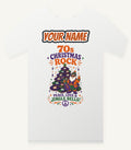 Seventies Christmas Rock Santa Personalised Christmas T-Shirt and Hoodie