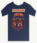 Seventies Reindeer Rock Band Personalised Kids and Baby Christmas Tee
