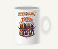 Seventies Reindeer Rock Band Personalised Christmas Mug