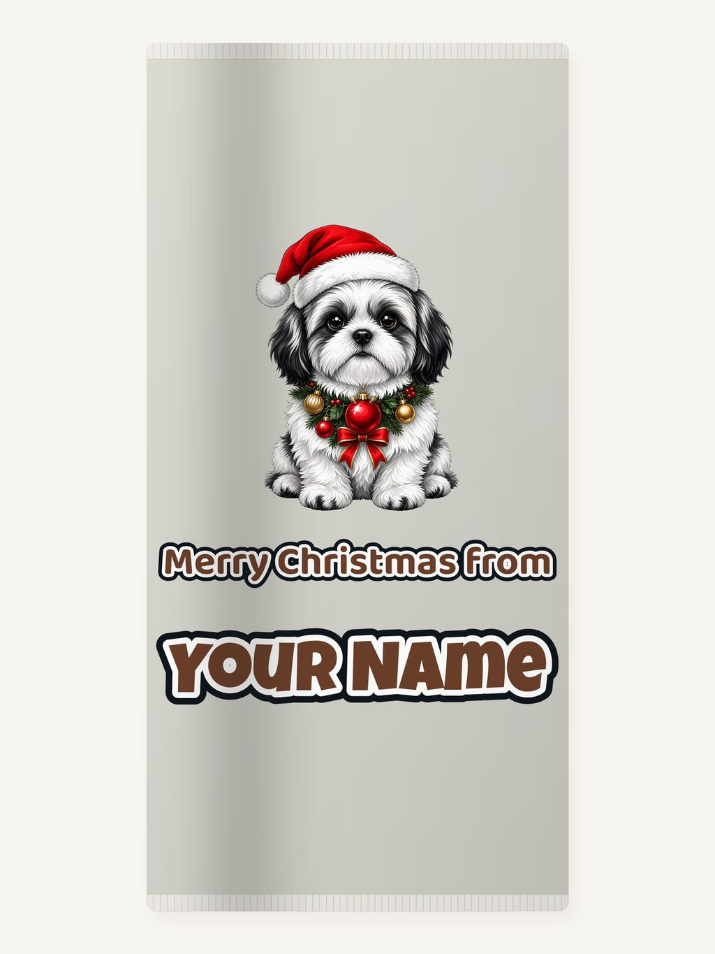 Shih Tzu Christmas Personalised Beach Towel