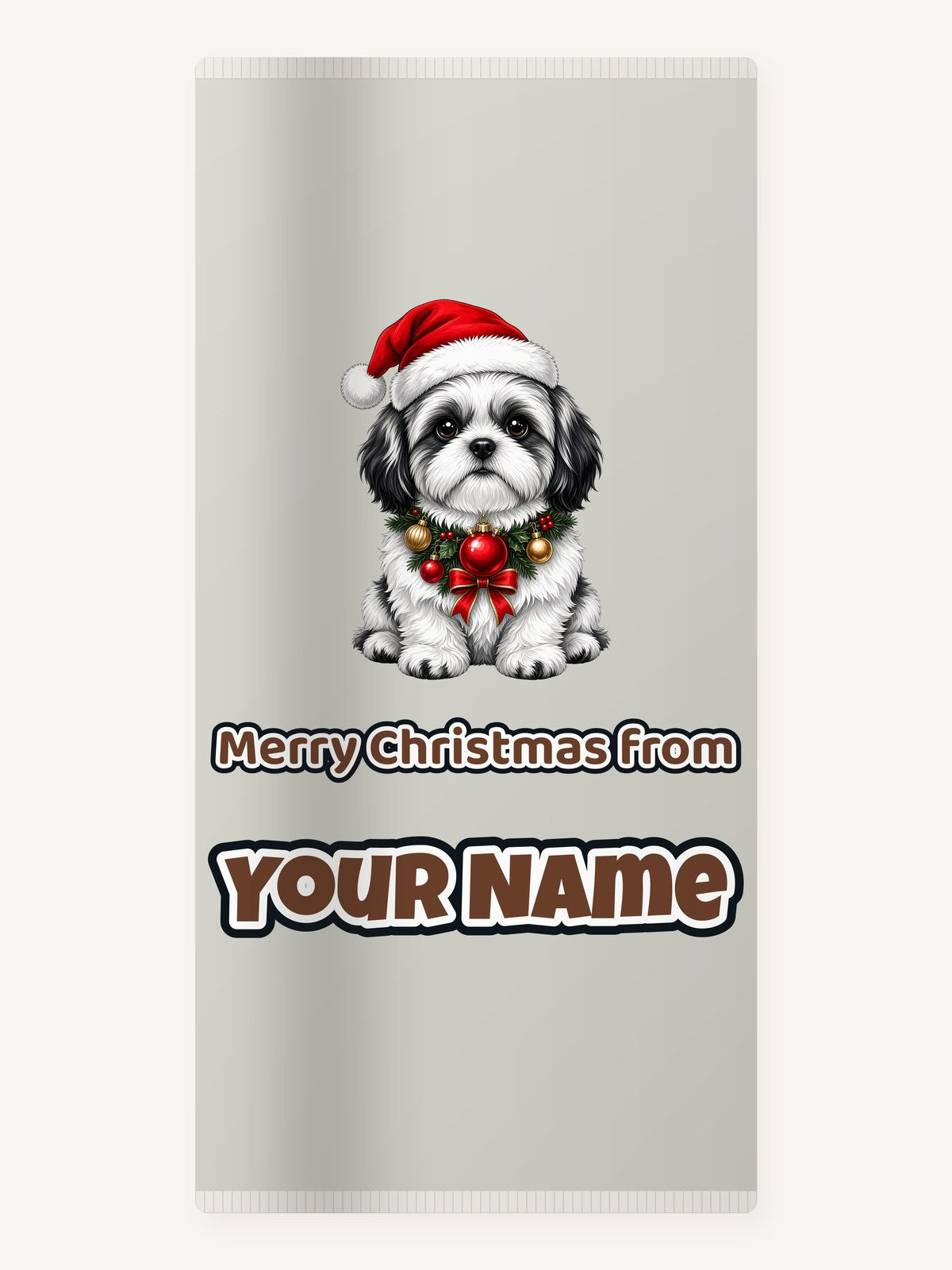 Shih Tzu Christmas Personalised Beach Towel