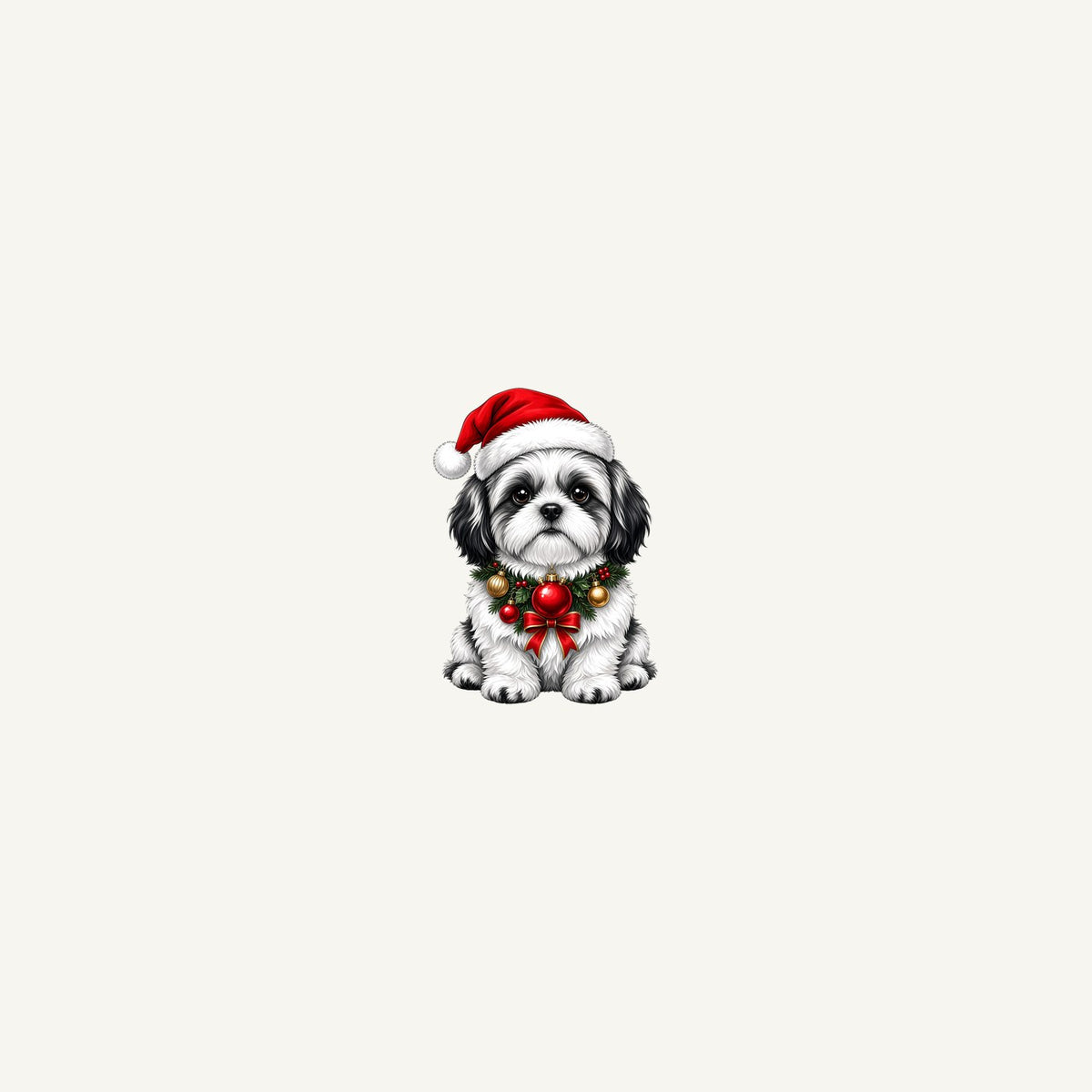 Shih Tzu Christmas Personalised Beach Towel