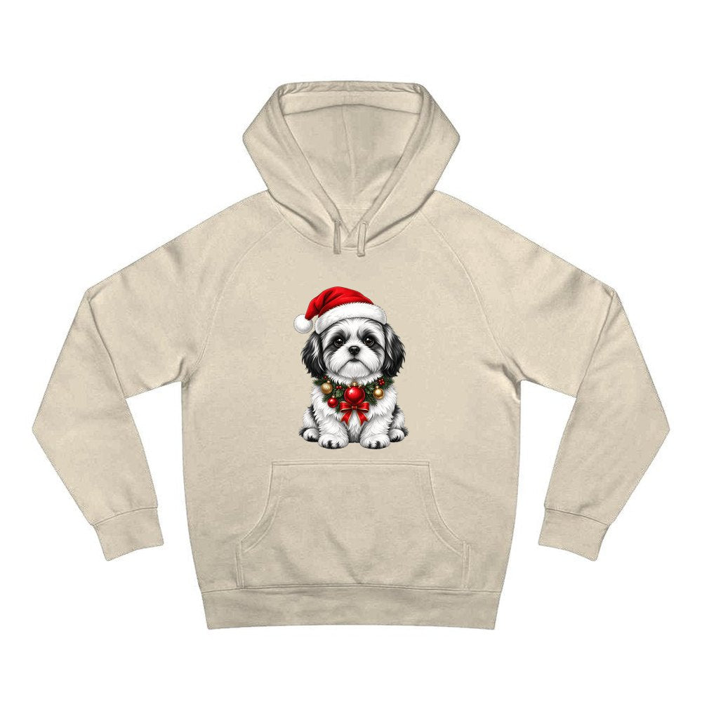Shih Tzu personalised Christmas hoodie in sand
