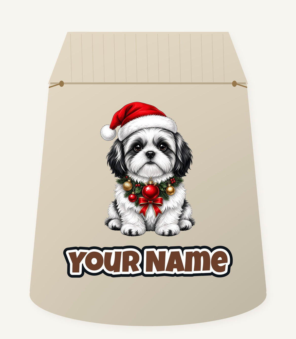 Shih Tzu Christmas Personalised Santa Sack