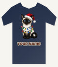 Siamese in Christmas Lights Personalised Kids Tee and Baby Bodysuit