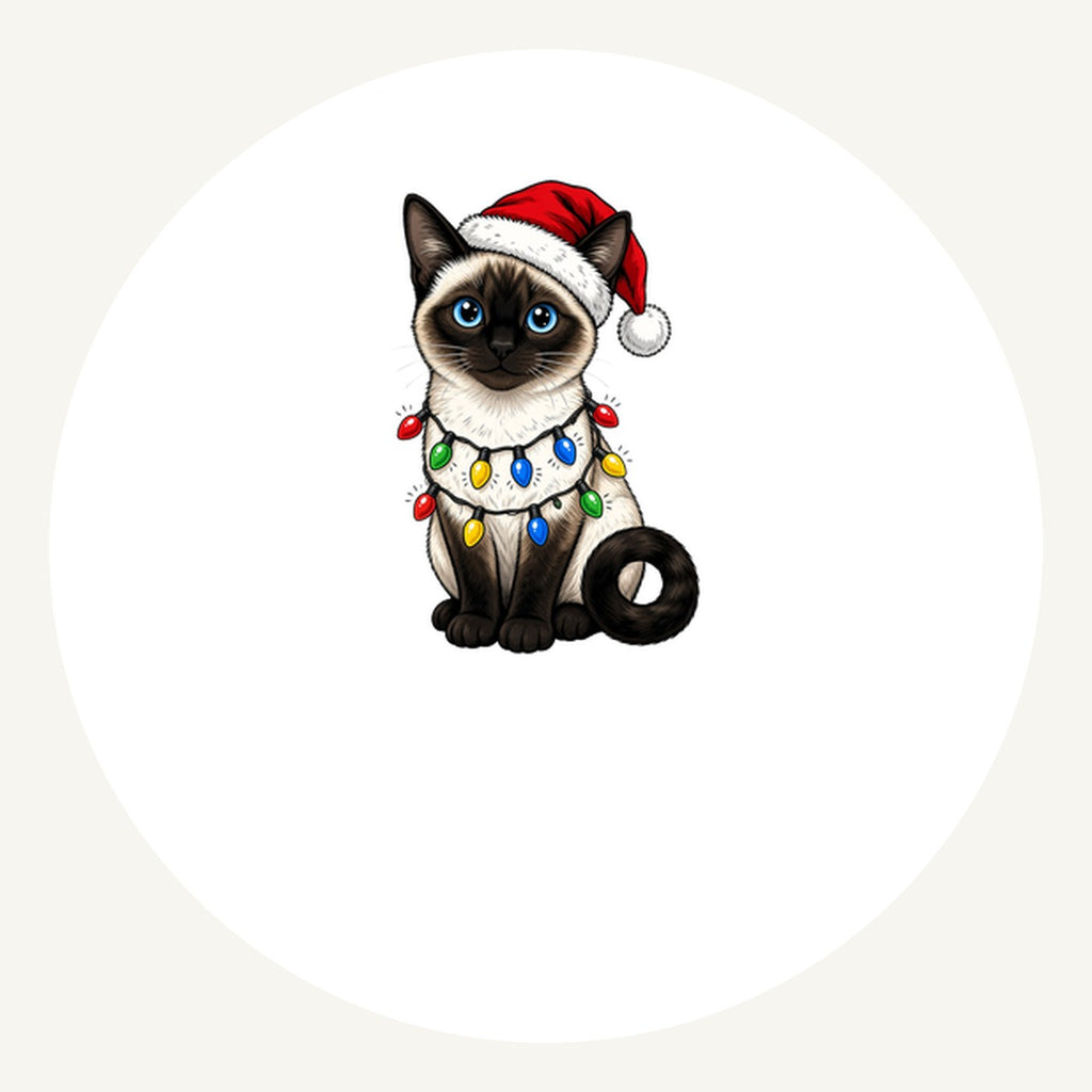Siamese in Christmas Lights Personalised Pewter Christmas Ornament