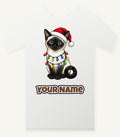 Siamese in Christmas Lights Personalised Christmas T-Shirt and Hoodie