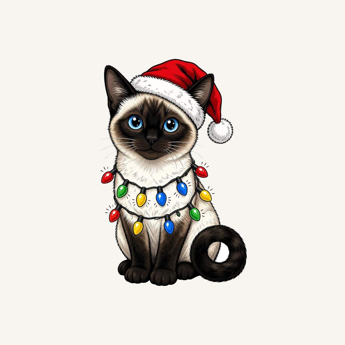 Siamese in Christmas Lights Personalised Santa Sack