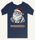 Siberian Cat Christmas Personalised Kids Tee and Baby Bodysuit