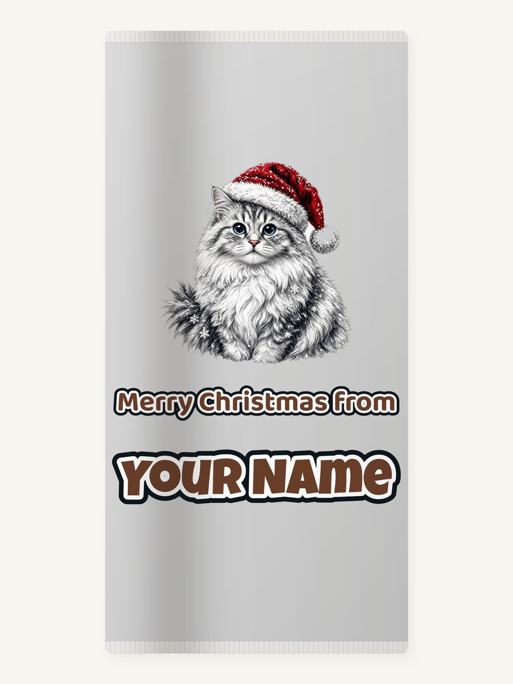 Siberian Cat Christmas Personalised Beach Towel