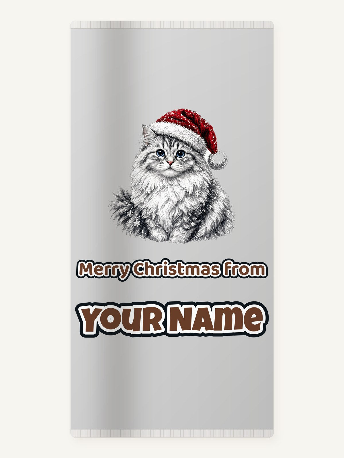 Siberian Cat Christmas Personalised Beach Towel