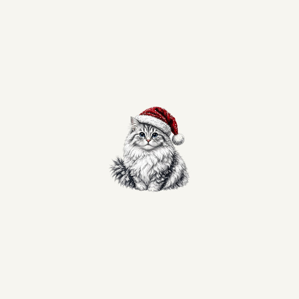 Siberian Cat Christmas Personalised Beach Towel