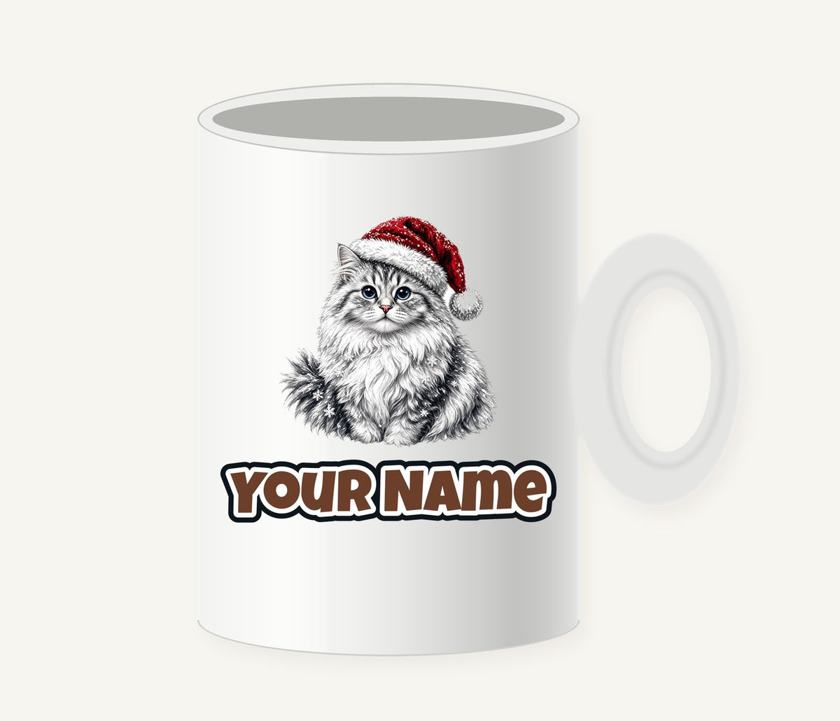 Siberian Cat Christmas Personalised Christmas Mug
