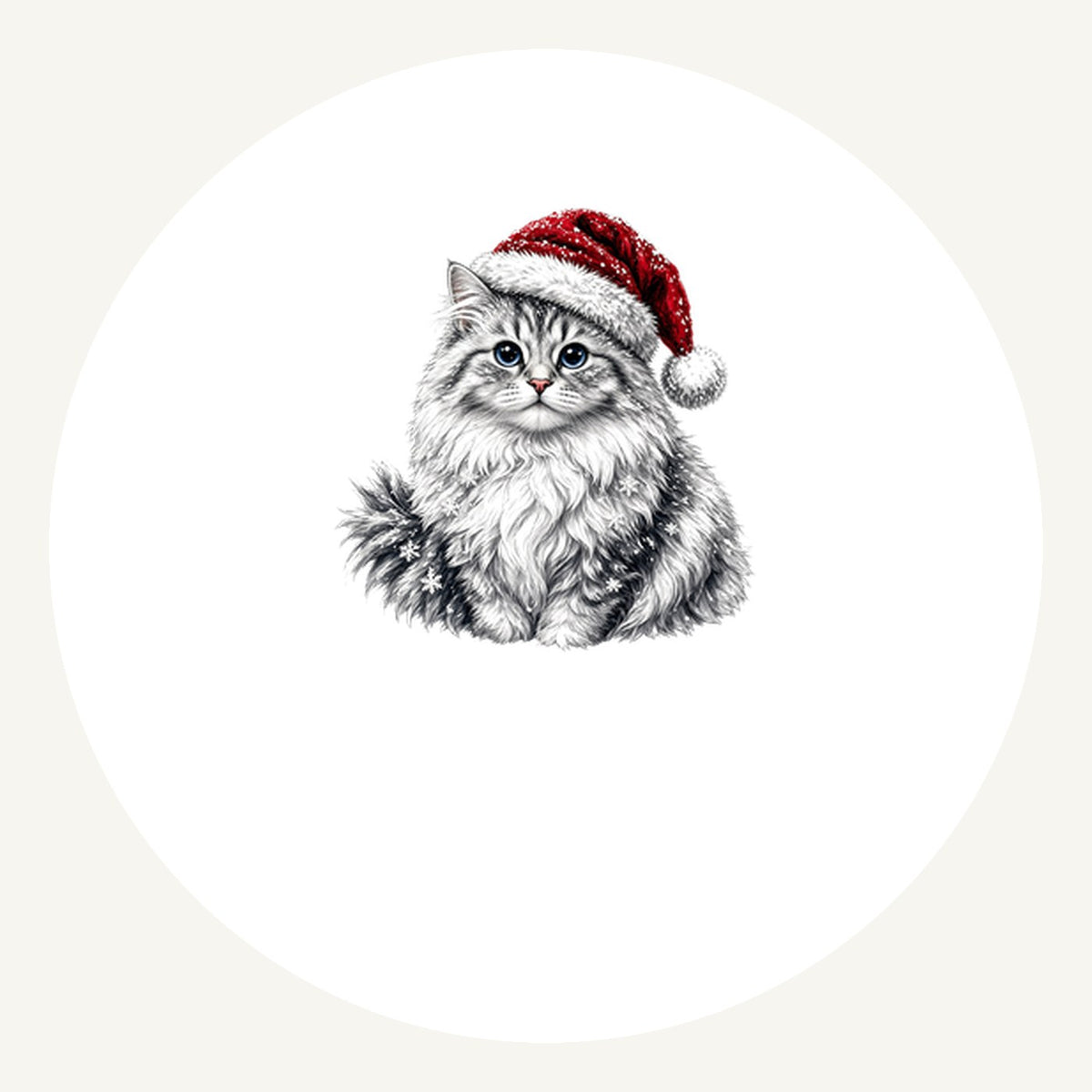 Siberian Cat Personalised Pewter Christmas Ornament
