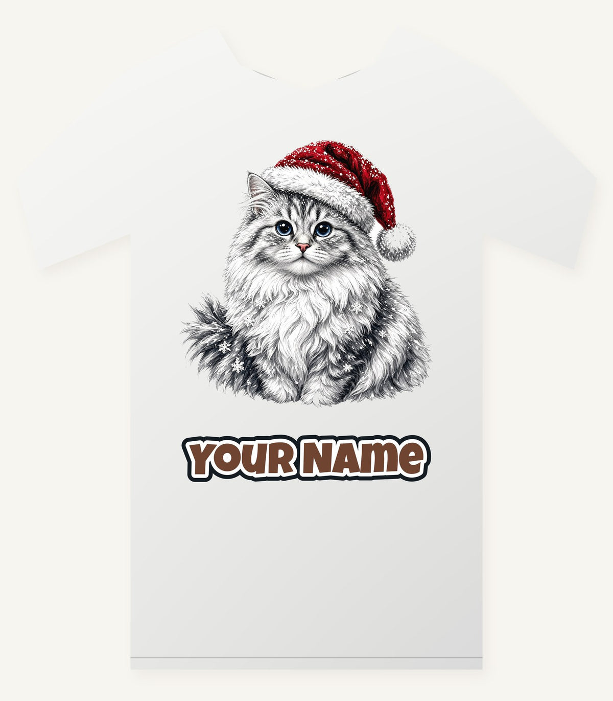 Siberian Cat Christmas Personalised Christmas T-Shirt and Hoodie
