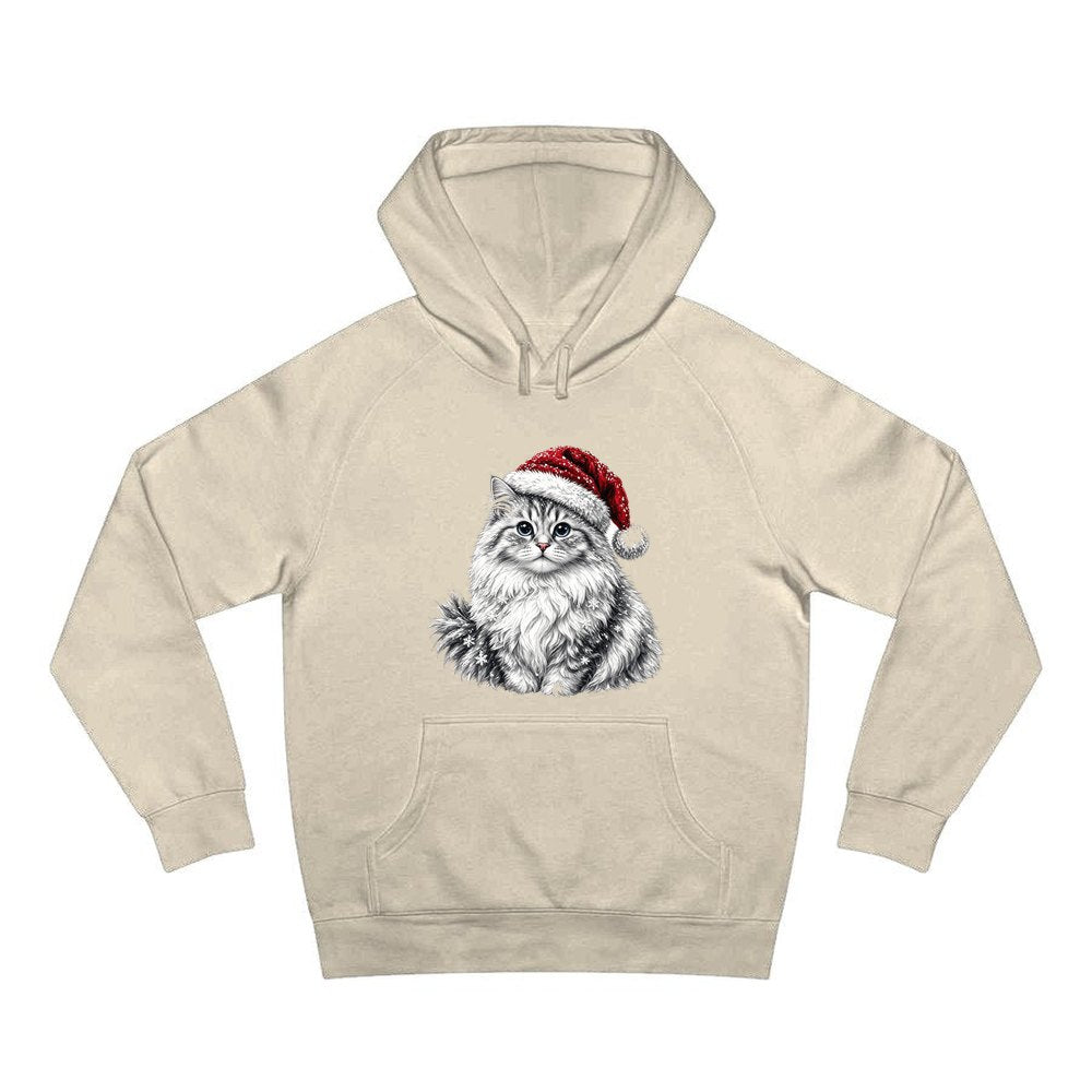 Siberian Cat personalised Christmas hoodie in sand