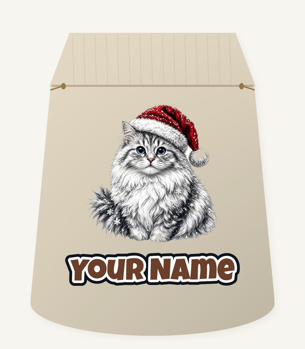 Siberian Cat Christmas Personalised Santa Sack