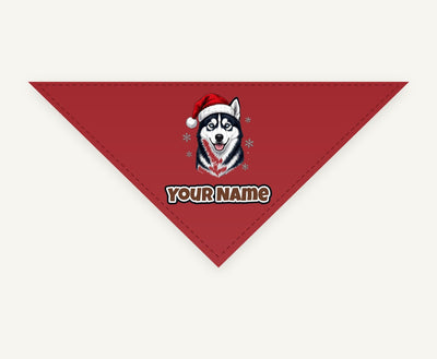 Siberian Husky Personalised Christmas Pet Bandana, Cat or Dog