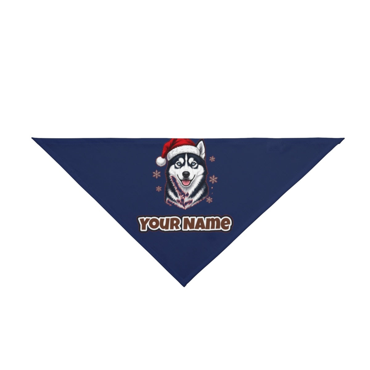 Siberian Husky personalised Christmas pet bandana in navy, tie-on style