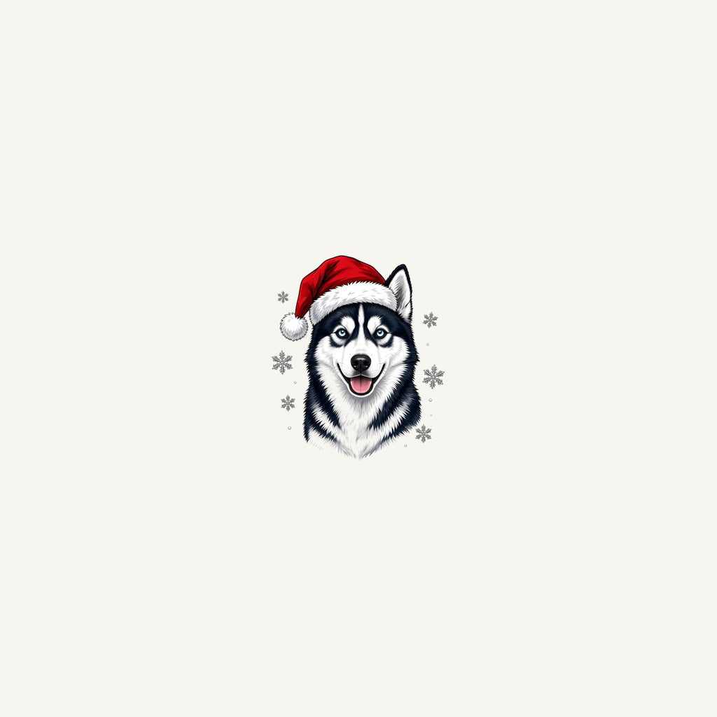 Siberian Husky Christmas Personalised Beach Towel