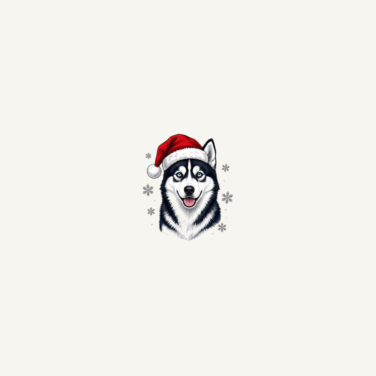 Siberian Husky Christmas Personalised Beach Towel