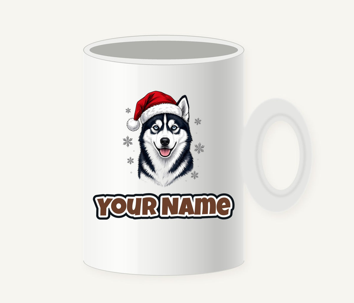 Siberian Husky Christmas Personalised Christmas Mug