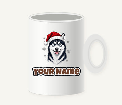 Siberian Husky Personalised Christmas Mug