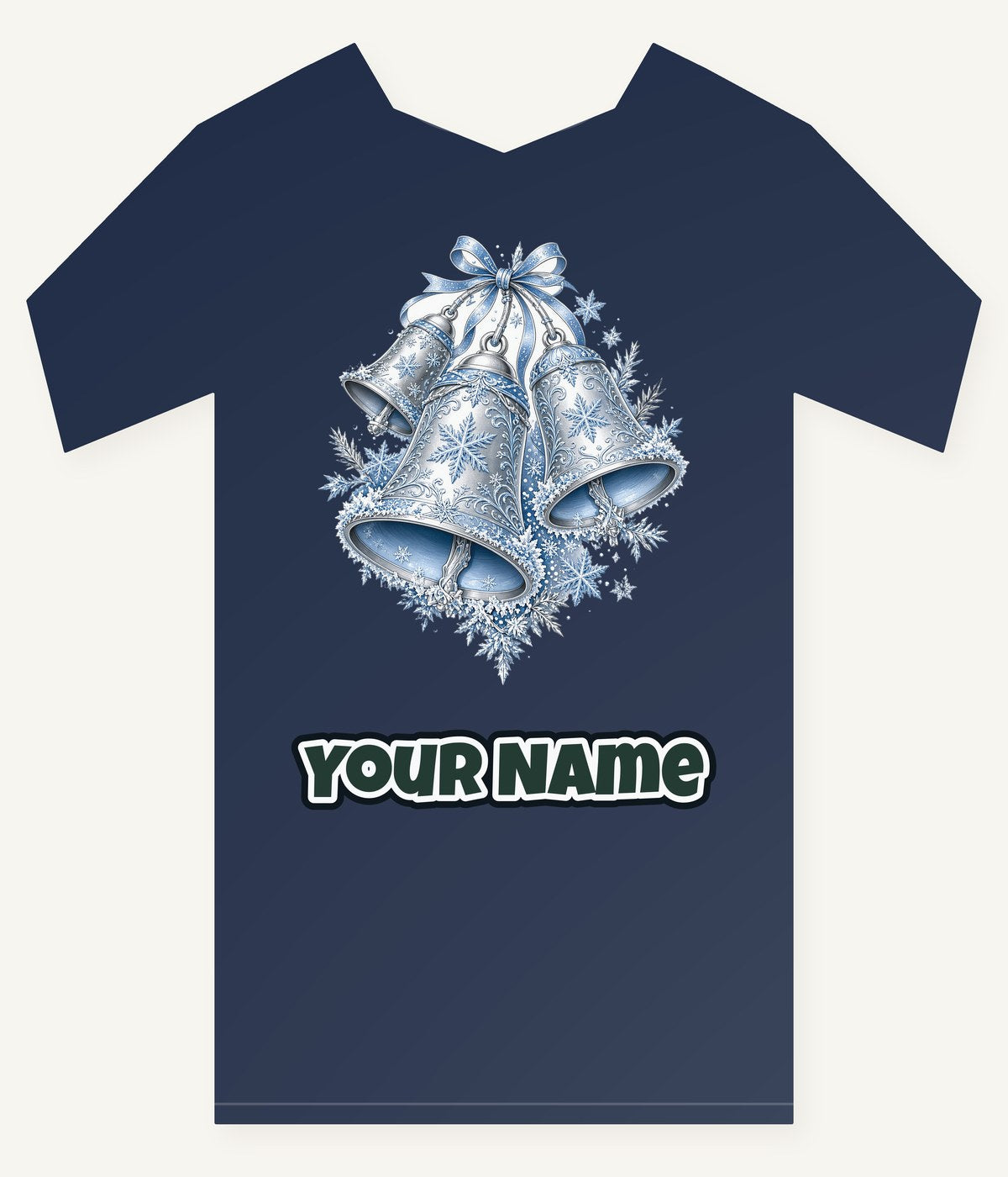 Silver and Blue Bells Personalised Kids Tee and Baby Bodysuit