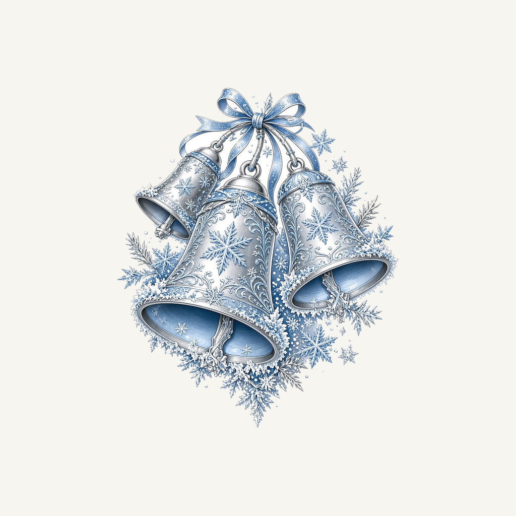 Silver and Blue Bells Personalised Christmas T-Shirt and Hoodie