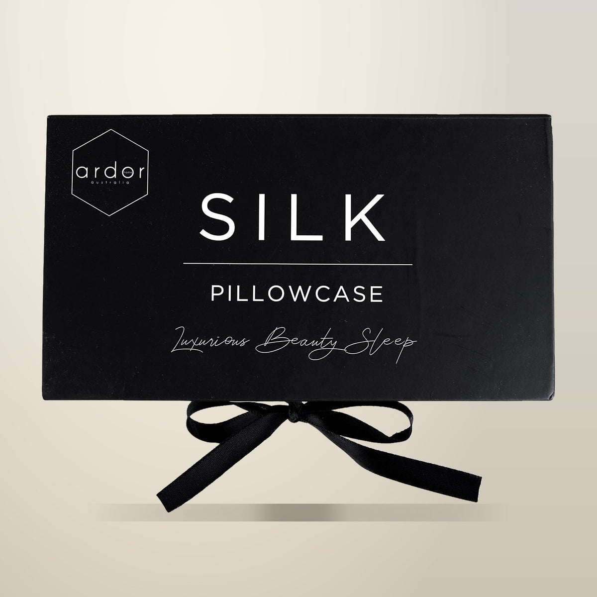 Ardor Silk Pillowcase, Silver Nights, 51 x 76 cm, on a plain cream background