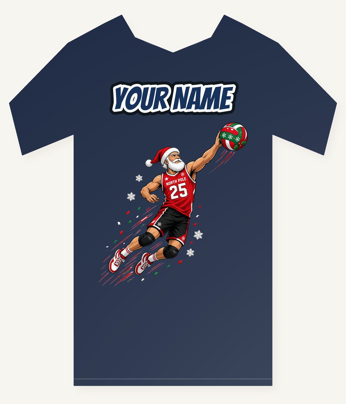 Slam Dunk Santa Personalised Kids and Baby Christmas Tee