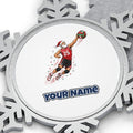Slam Dunk Santa Personalised Pewter Christmas Ornament
