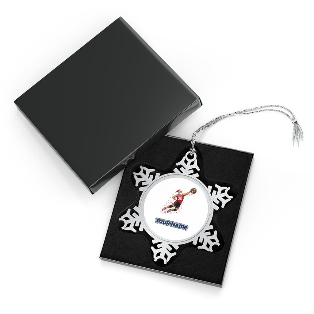 Slam Dunk Santa Personalised Pewter Christmas Ornament