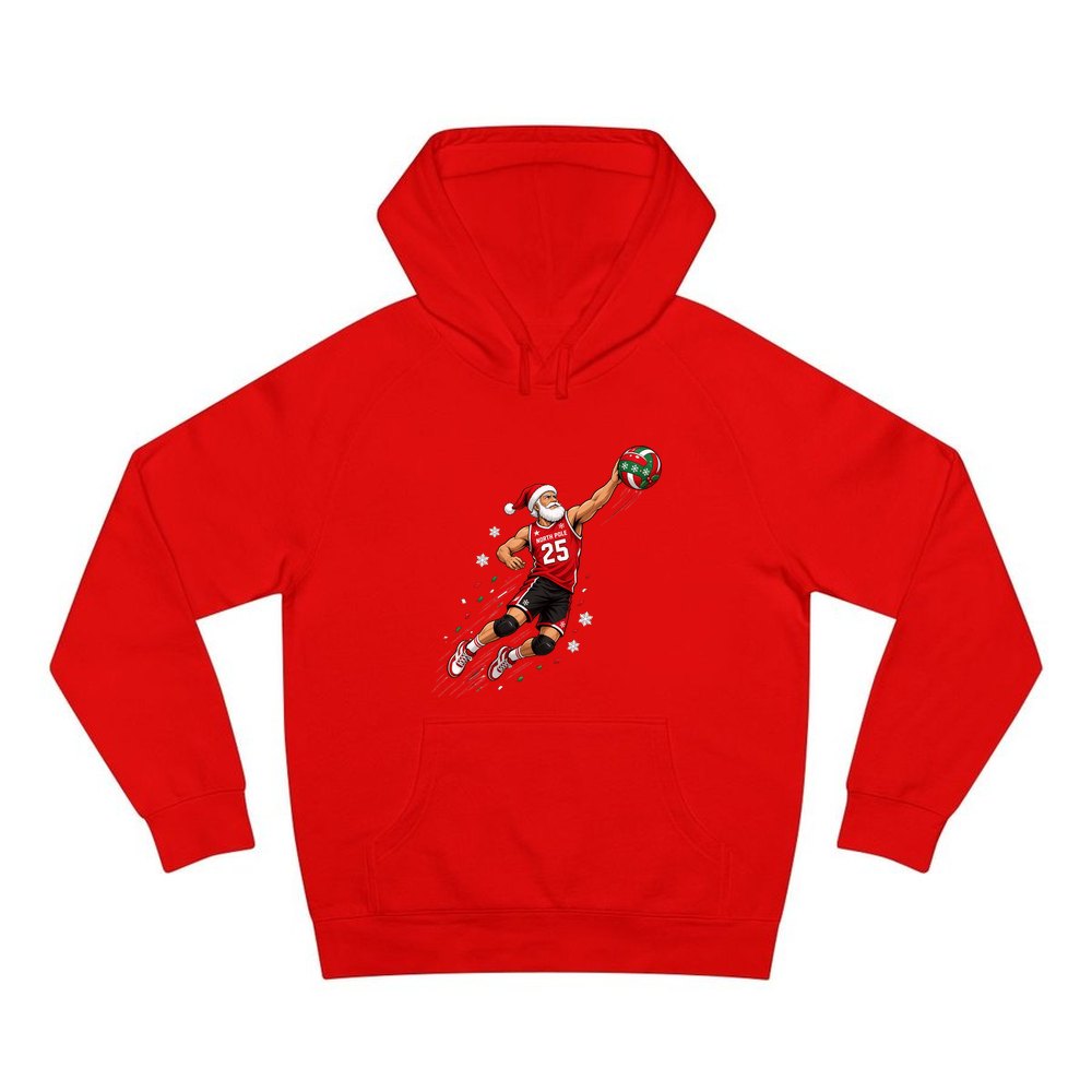 Slam Dunk Santa personalised Christmas hoodie in red