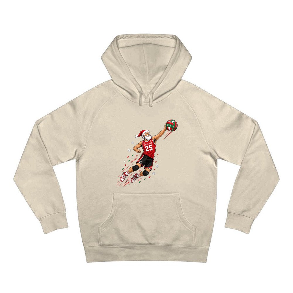 Slam Dunk Santa personalised Christmas hoodie in sand