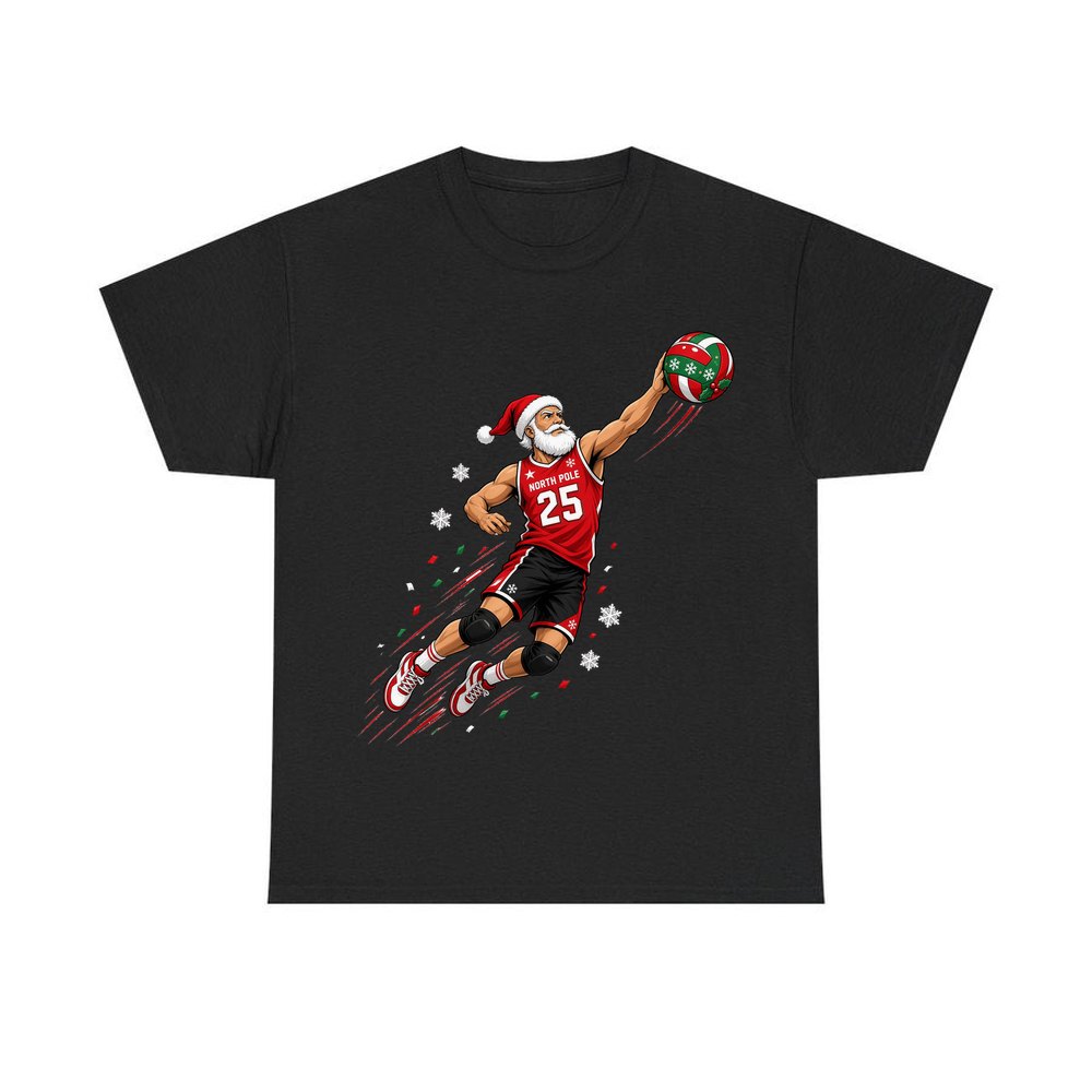 Slam Dunk Santa personalised Christmas T-shirt in black