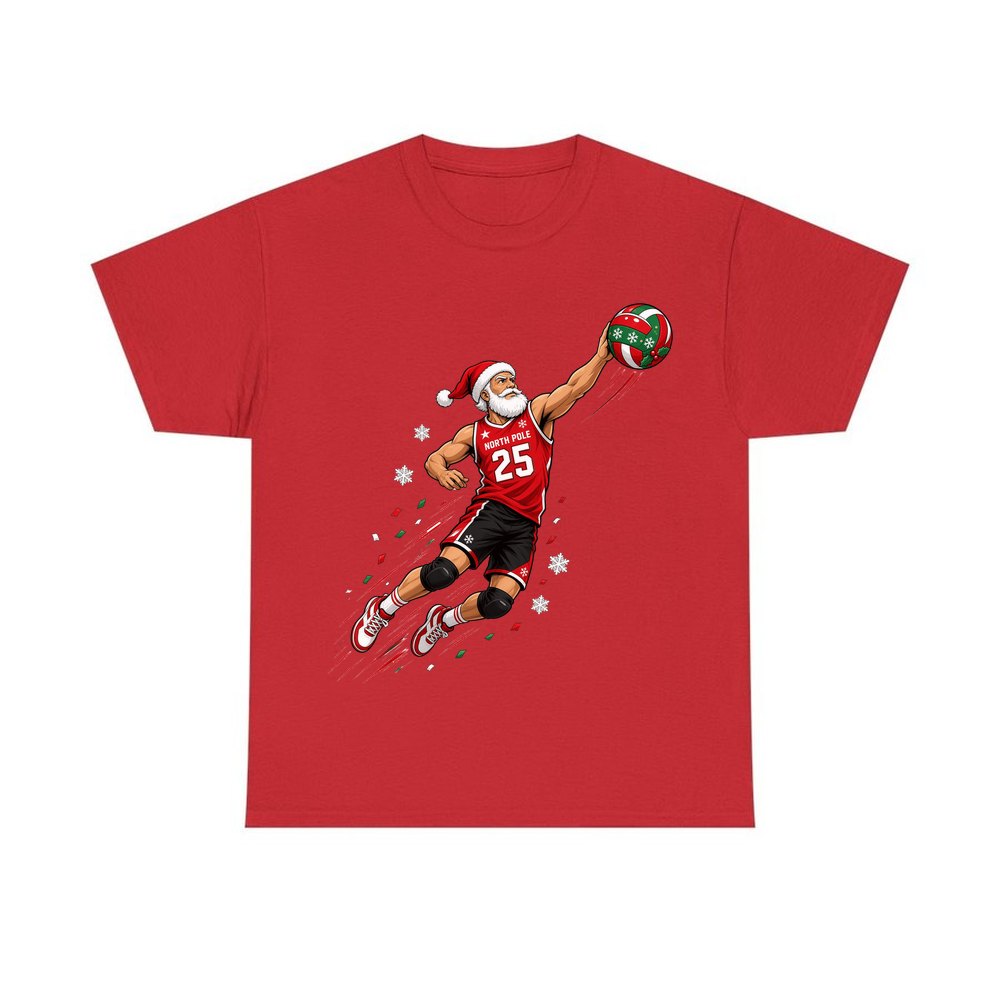 Slam Dunk Santa personalised Christmas T-shirt in red