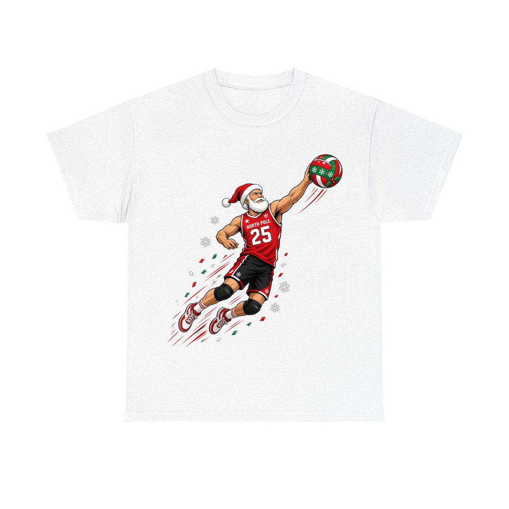 Slam Dunk Santa personalised Christmas T-shirt in white