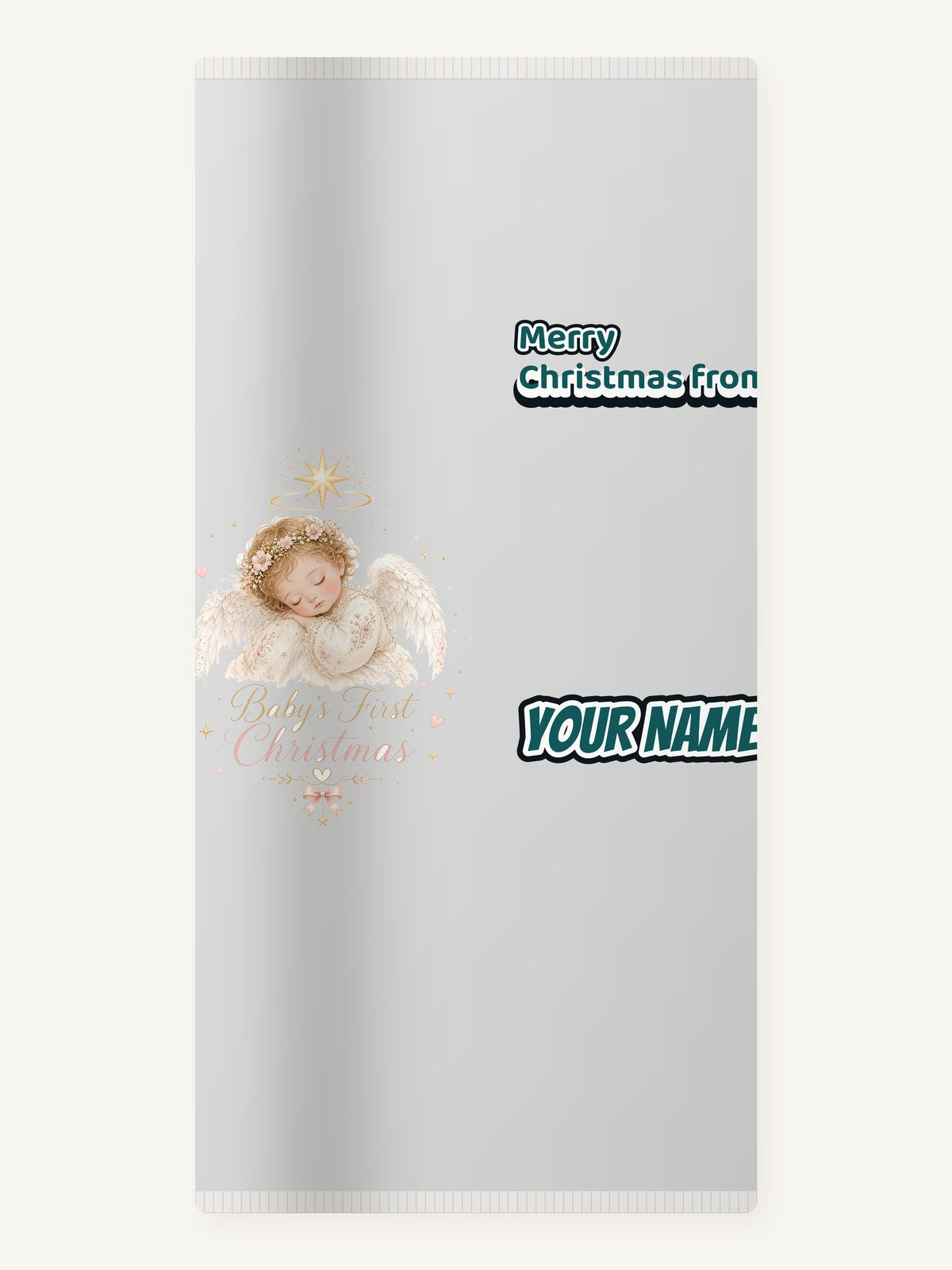 Sleeping Angel Baby Christmas Personalised Beach Towel
