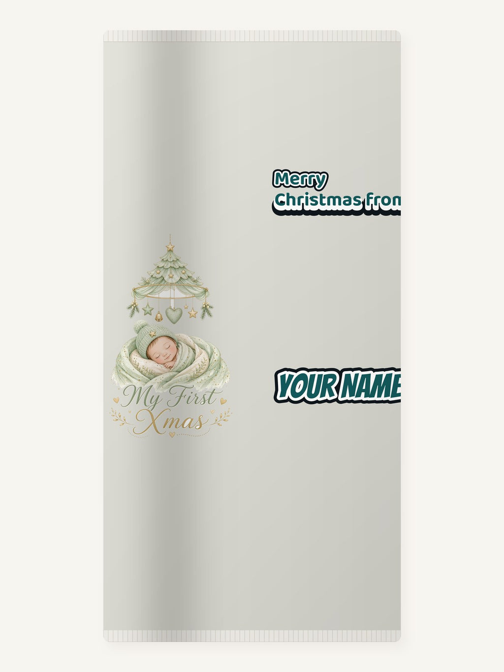 Sleeping Baby First Xmas Personalised Beach Towel