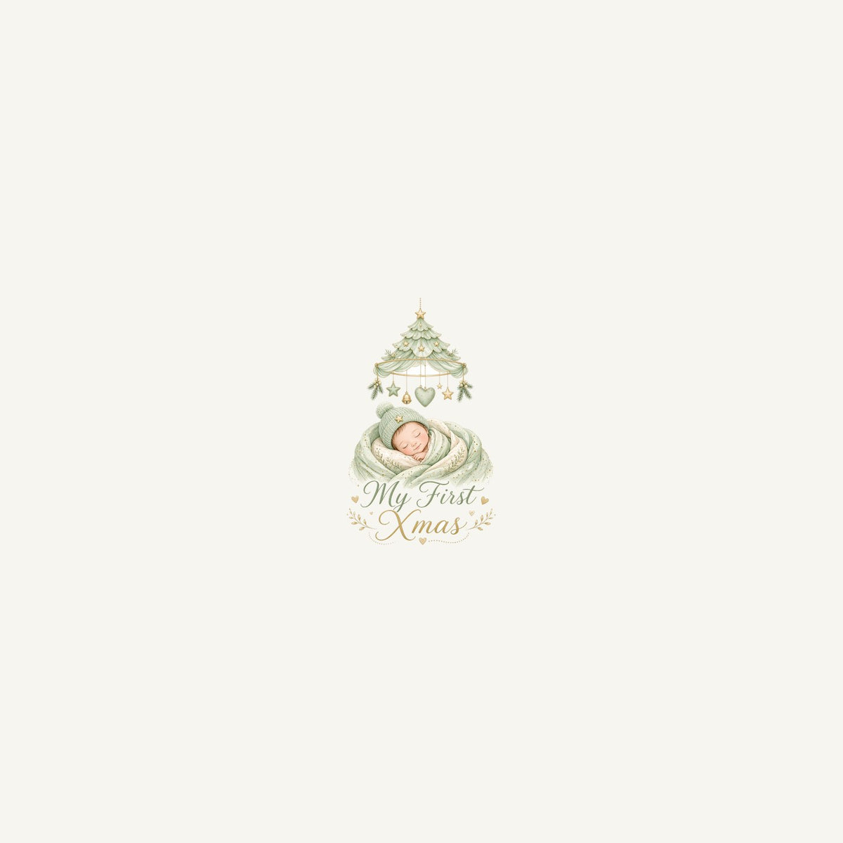 Sleeping Baby First Xmas Personalised Beach Towel
