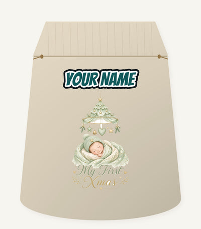 Sleeping Baby First Xmas Personalised Santa Sack