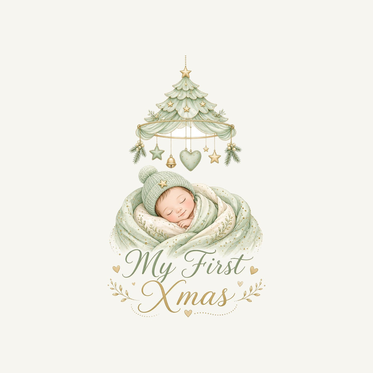 Sleeping Baby First Xmas Personalised Santa Sack
