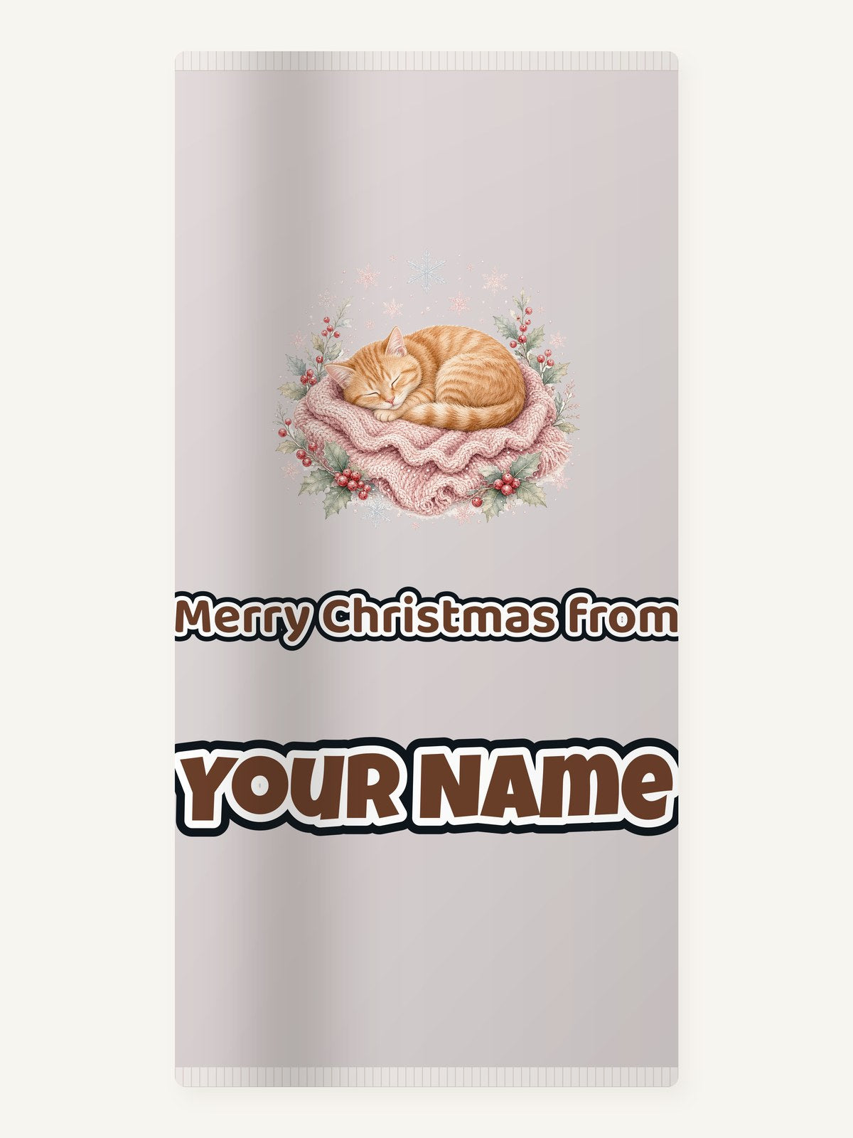 Sleeping Kitten On Blanket Personalised Beach Towel