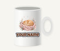 Sleeping Kitten On Blanket Personalised Christmas Mug