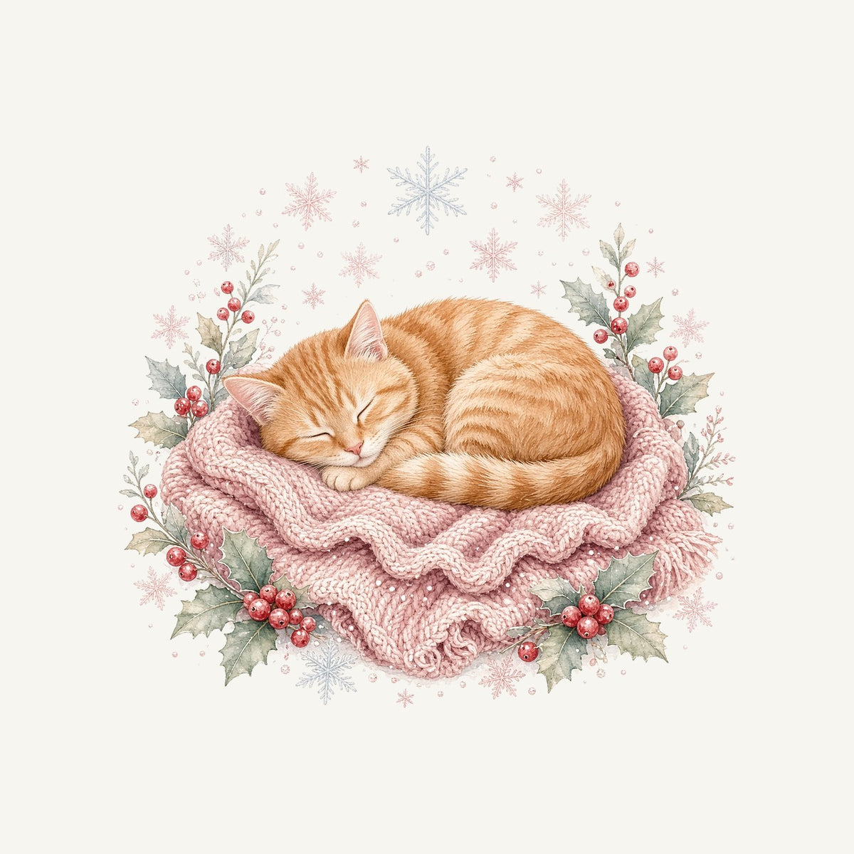 Sleeping Kitten On Blanket Personalised Santa Sack