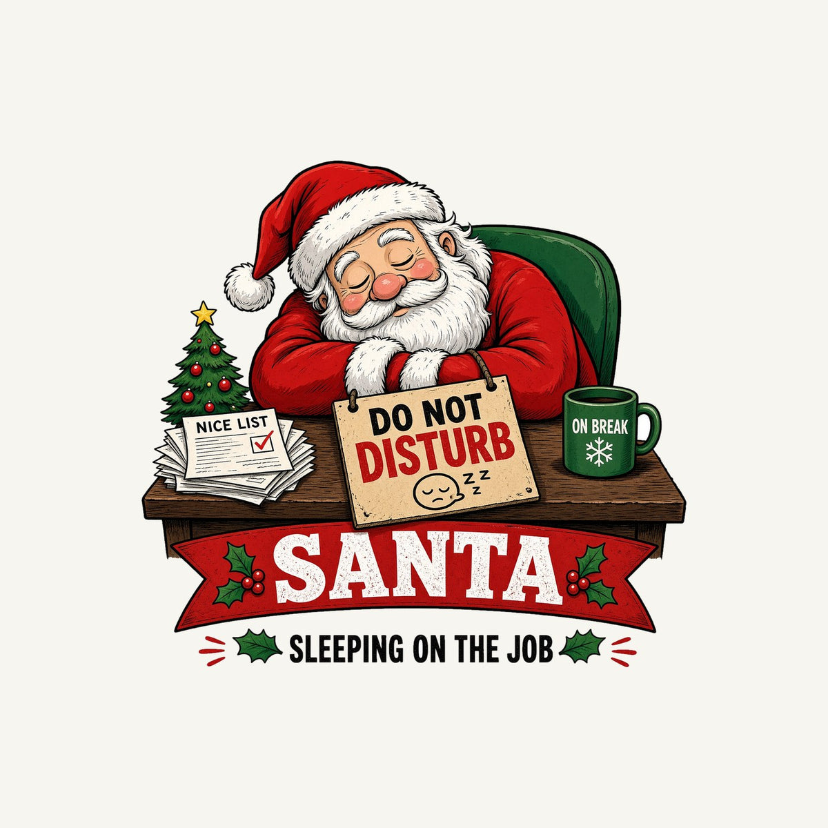 Sleeping On The Job Personalised Kids and Baby Christmas Tee
